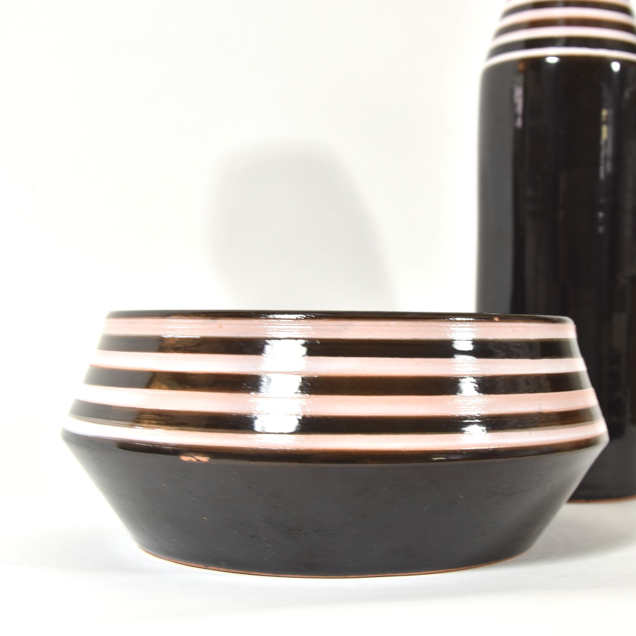 Set of bowl and vase, keralit litomyšl 1970s