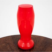 Red Glass Vase, Poland, 1970s