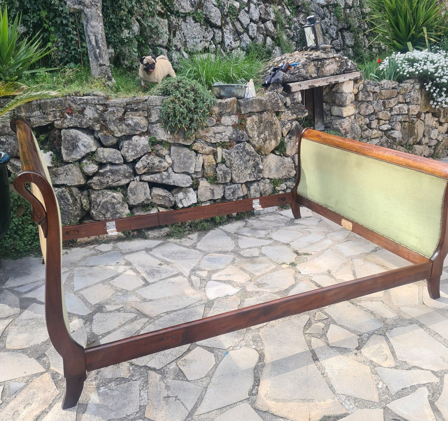 Mahogany empire bed with gooseneck 140x190