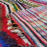 Boucherouite vintage Moroccan rug, Azilal berber area rug