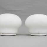 Set of Two Glass Table Lamps, 1970s