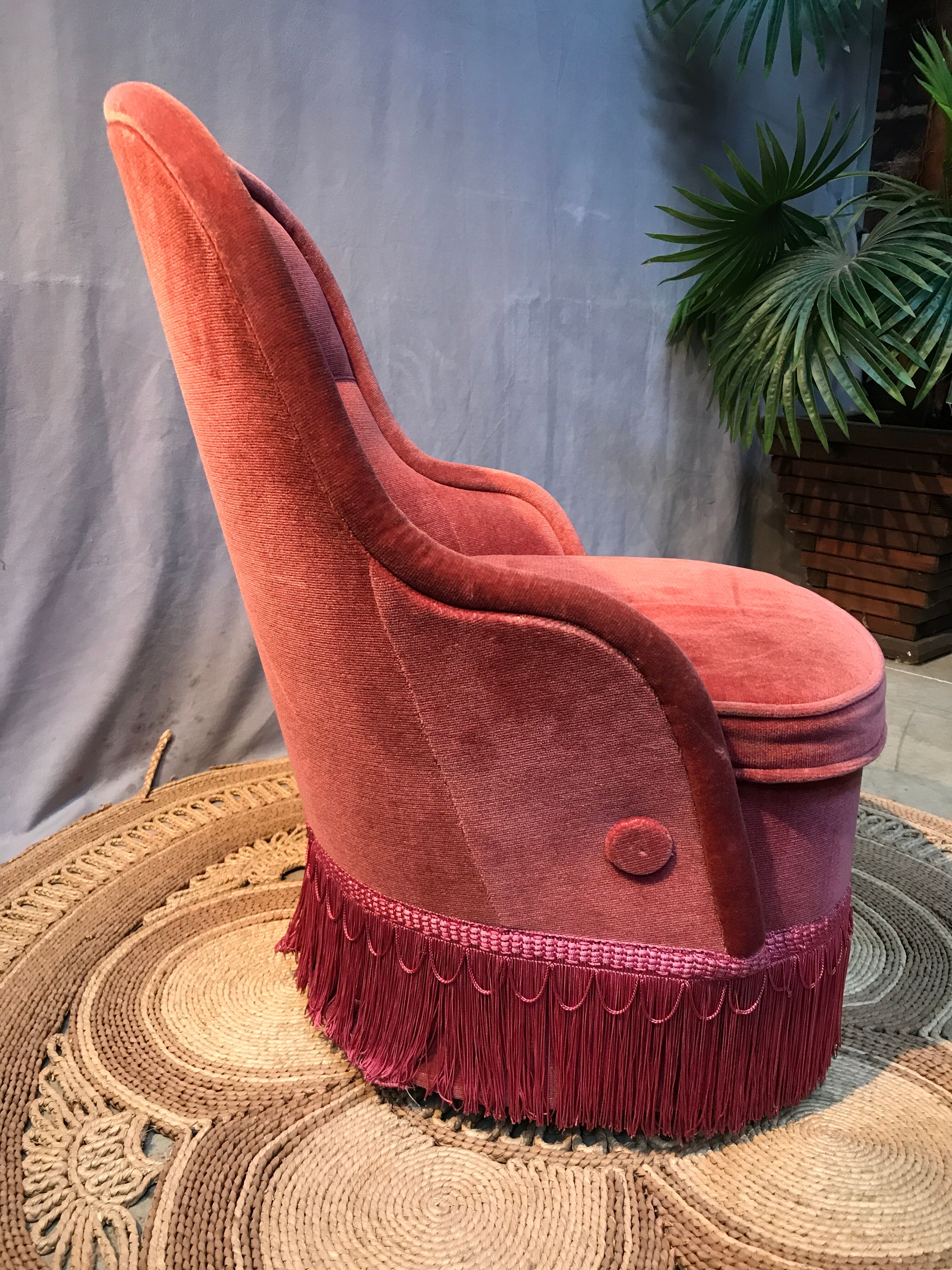 Velvet toad armchair