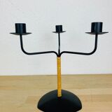 3 Scandinavian candle holders by Laurids Lonborg, metal and wicker