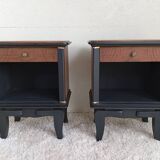 Art Deco walnut bedside tables.