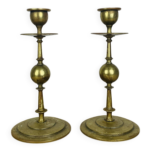 paire de bougeoirs vintage - laiton