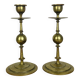 Pair of vintage gilded brass candlesticks
