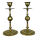 Pair of vintage gilded brass candlesticks