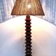 XL turned wooden lamp base H.47 cm 1950s design