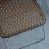 Vintage design cane folding chair: Giancarlo Piretti