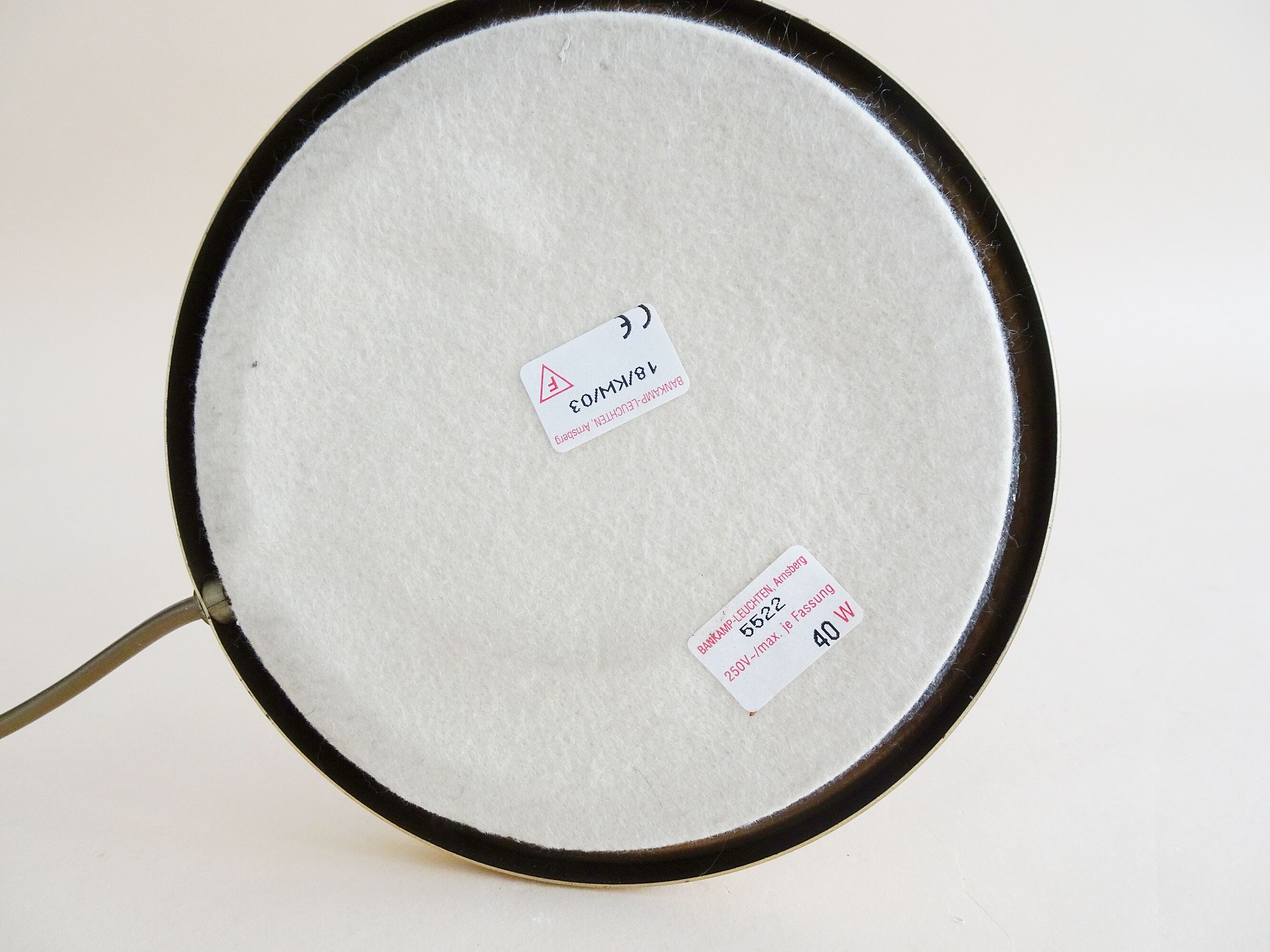 Table lamp by Bankamp Leuchten made of brass and frosted glass