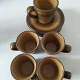 Set of 5 Longchamp France cups and 5 saucers in Japandi style