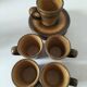 Ensemble 5 tasses et 5 soucoupes  Longchamp France style Japandi