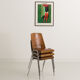 Set of 3 Jomain Baumann chairs, seat in imitation cognac leather, circa 1960