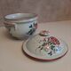 Antique soup tureen from the late 19th century with floral decoration