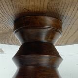 Brutalist French Wood Turned Wine Press Side Table in the style of Charles Dudouyt, France, 1940s