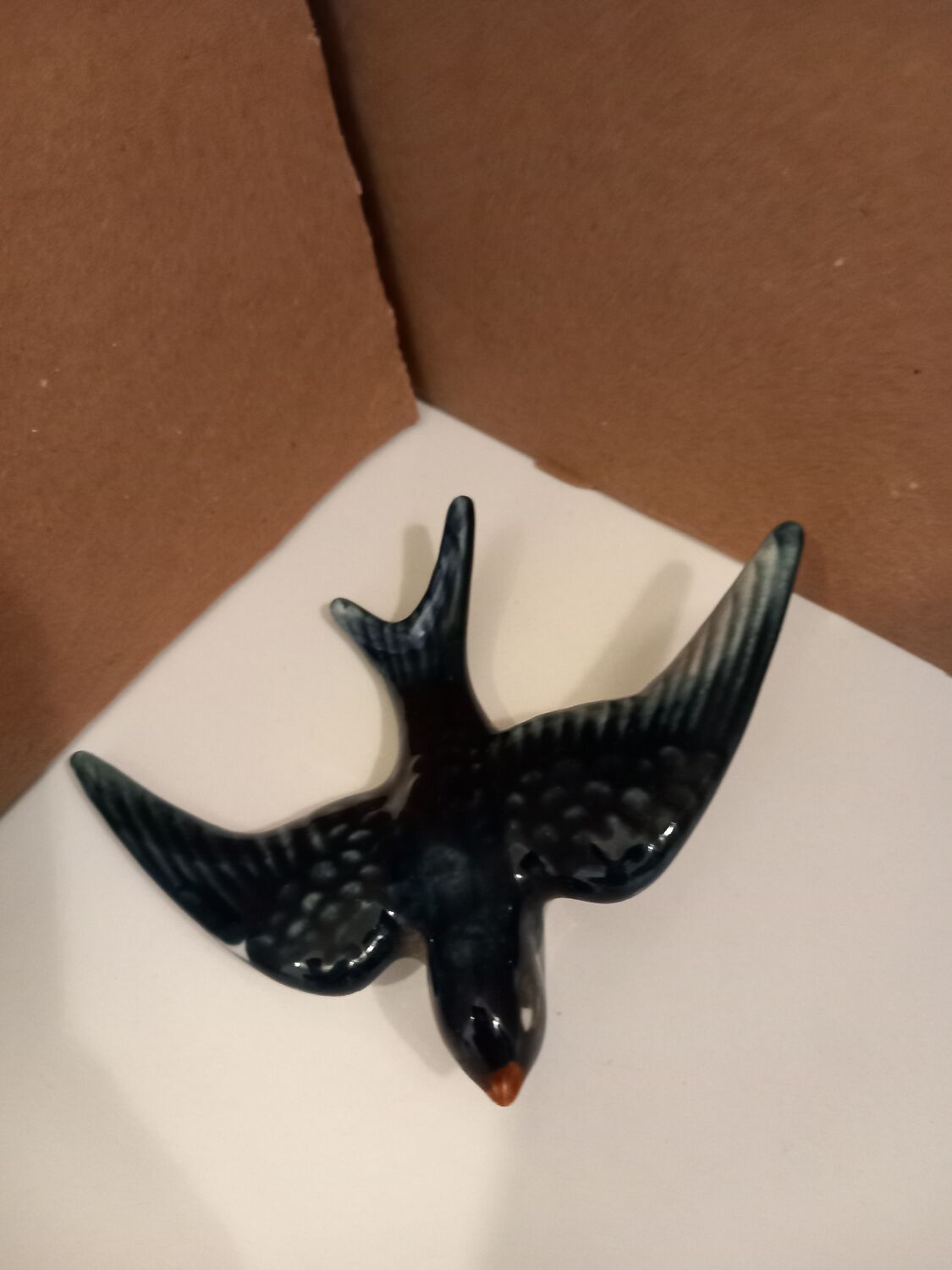 3 blue swallows, earthenware wall decoration