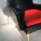 Fauteuil en skai noir