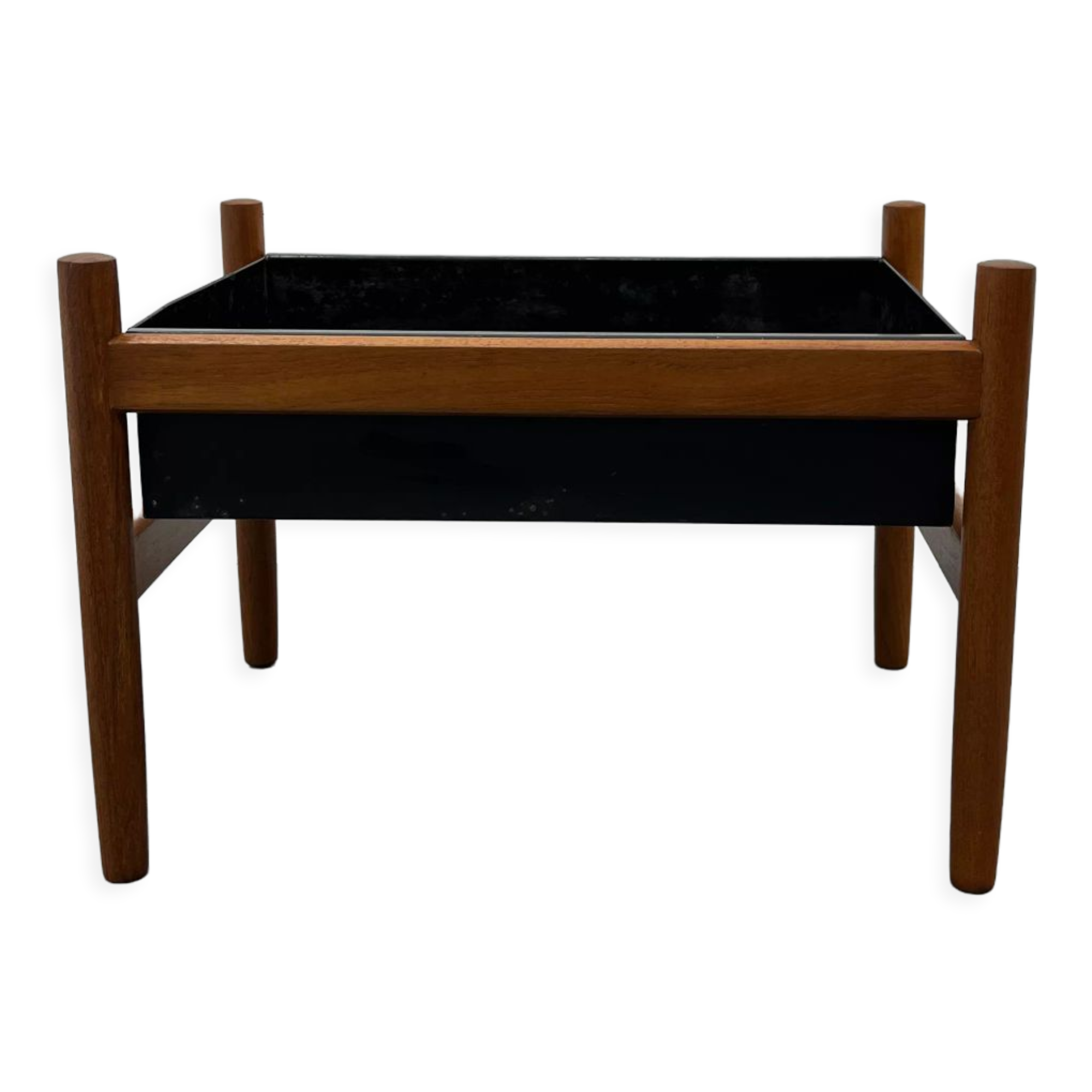 Vintage danishs modern modern teak, brass planter/ flower box/pot plant stand 1960s