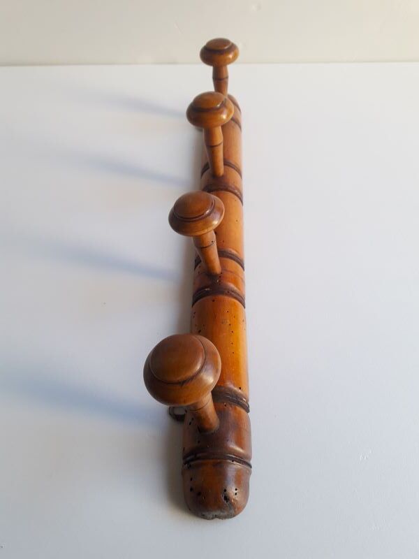 Wooden wall coat rack 4 hooks