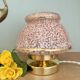 Antique art deco globe table lamp in pink and gold Clichy glass