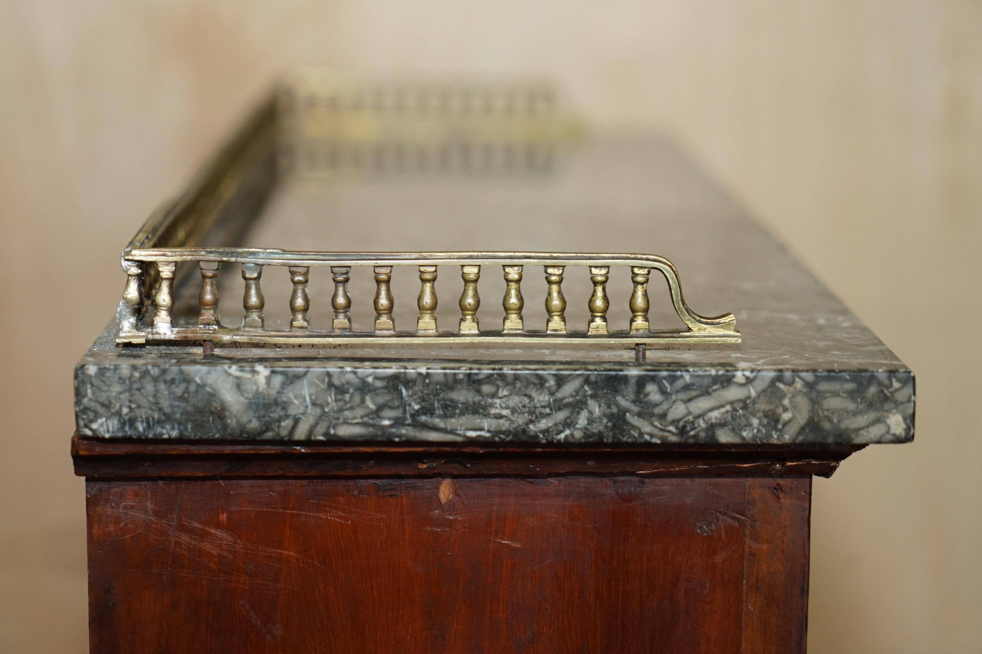 Pair of Regency Period Miniature Bookcases in Hardwood, Brass and Marble