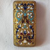 Ancien pyrogène émail cloisonné boite allumettes collection fumeur