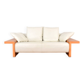 Italian Leather Sofa from Giorgetti, 1980s.