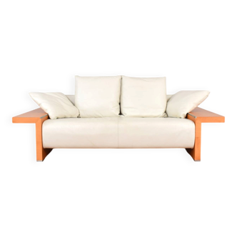 Italian Leather Sofa from Giorgetti, 1980s.