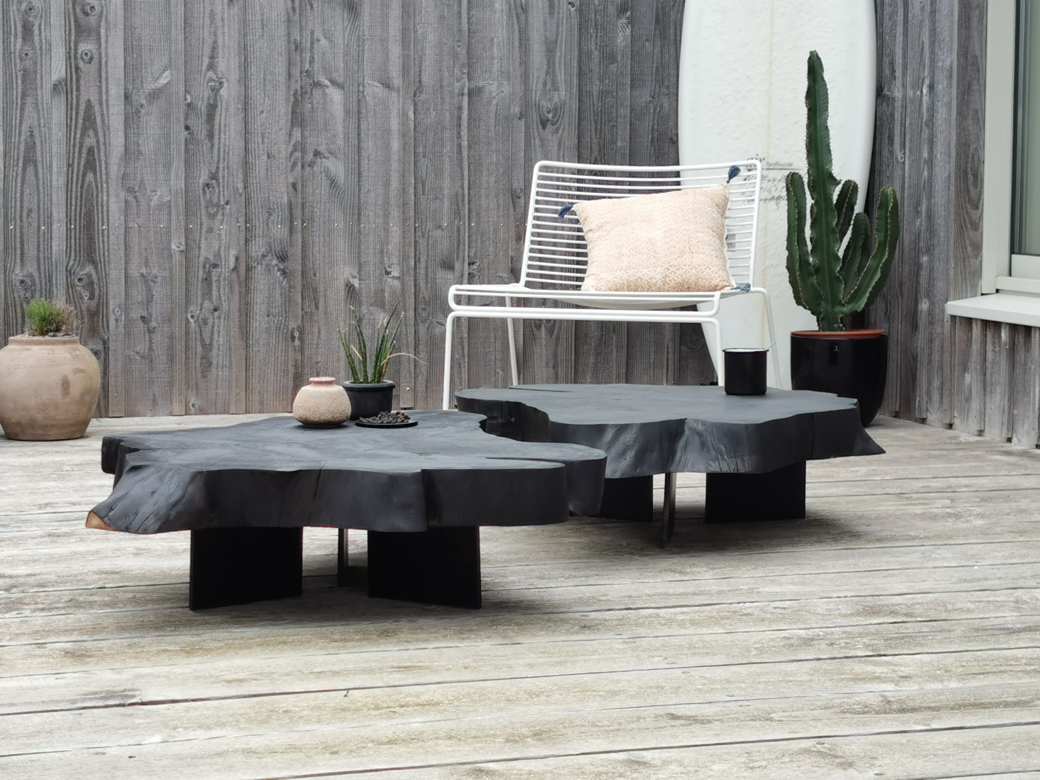 Burnt wood coffee table