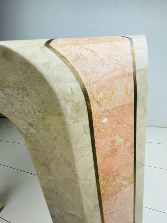 Table vintage en marbre Maitland Smith Hollywood Regency années 1980