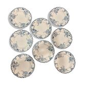Lot of 8 plates KG Lunéville model Fontainebleau