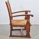 Modern Dutch Brutalist Armchair in Rush and Oak, 1950s