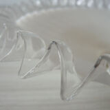 Lampshade, pendant light in scalloped opaline glass, 1940s/50s