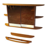 Solid pine bathroom cabinet with shelf - mid 20th century.