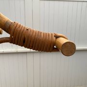 Vintage 1970s rattan coat rack