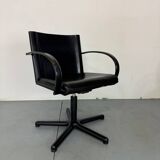 Italian Tito Agnoli for Matteo Grassi modernist Leather and steel desk chai