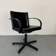 Chaise de bureau moderniste italienne Tito Agnoli pour Matteo Grassi en cuir et acier