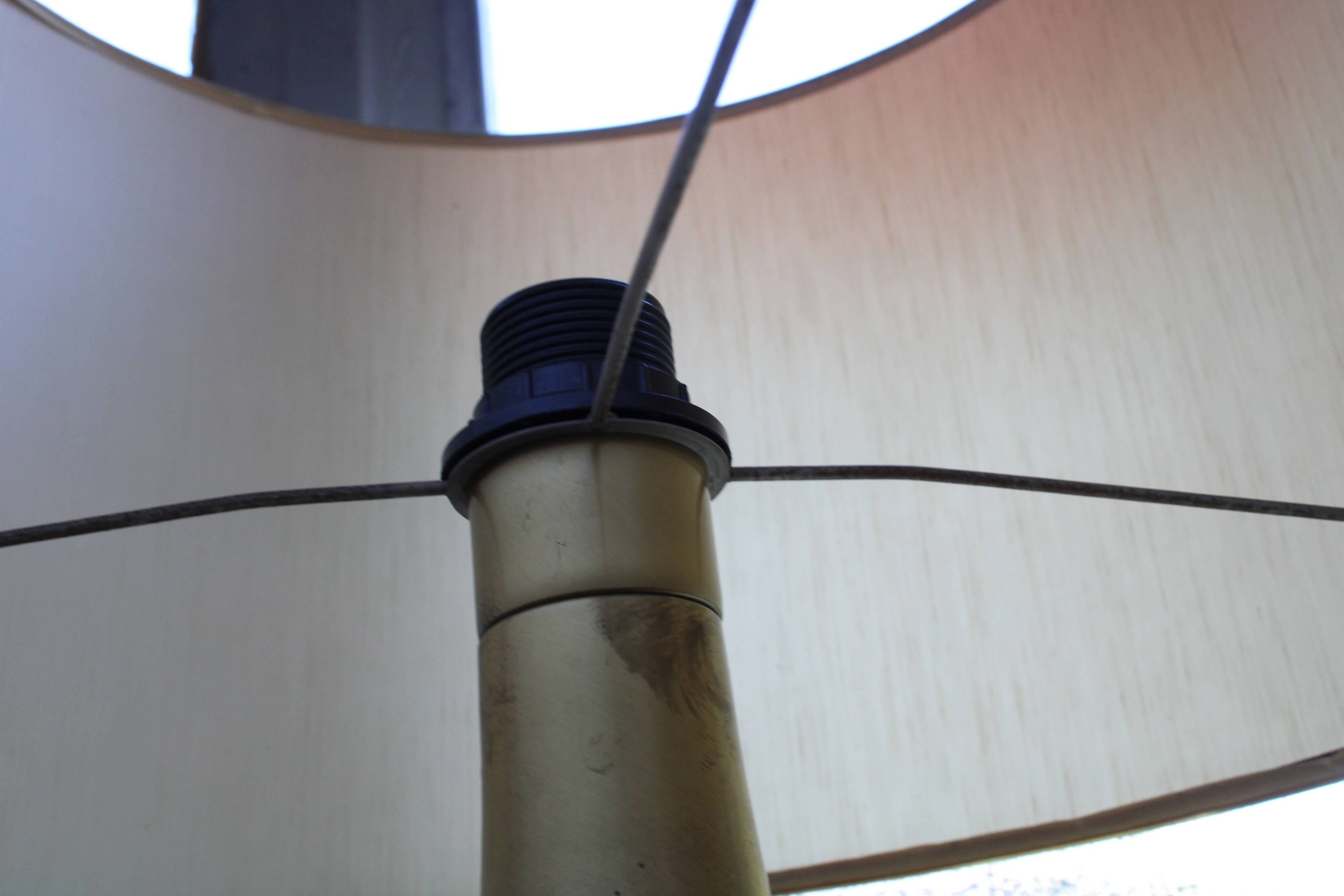 Italian brass and fabric lamp, 1960