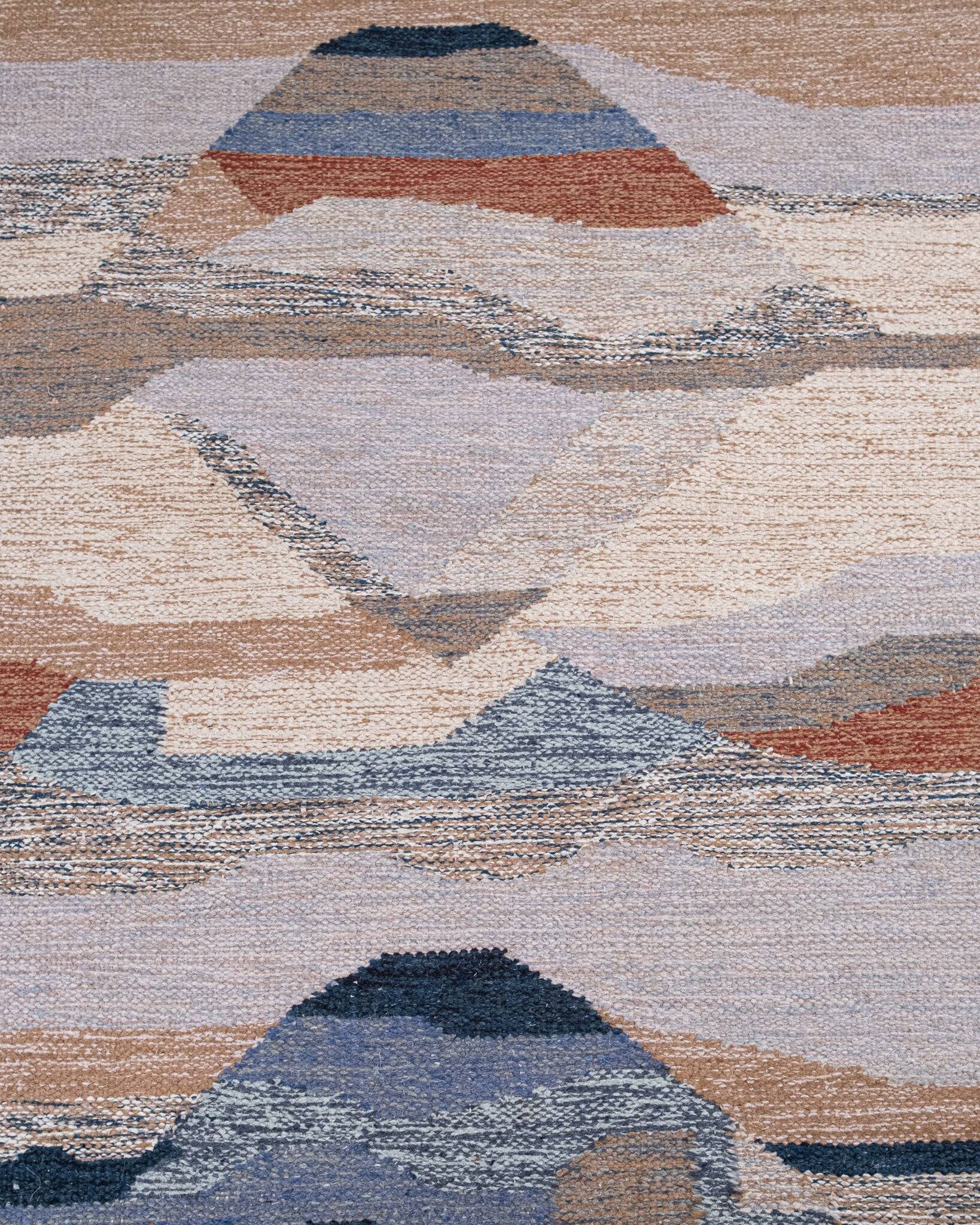 Pair of kilims or tapestries in a modern style, Central Asia, late 20th century.