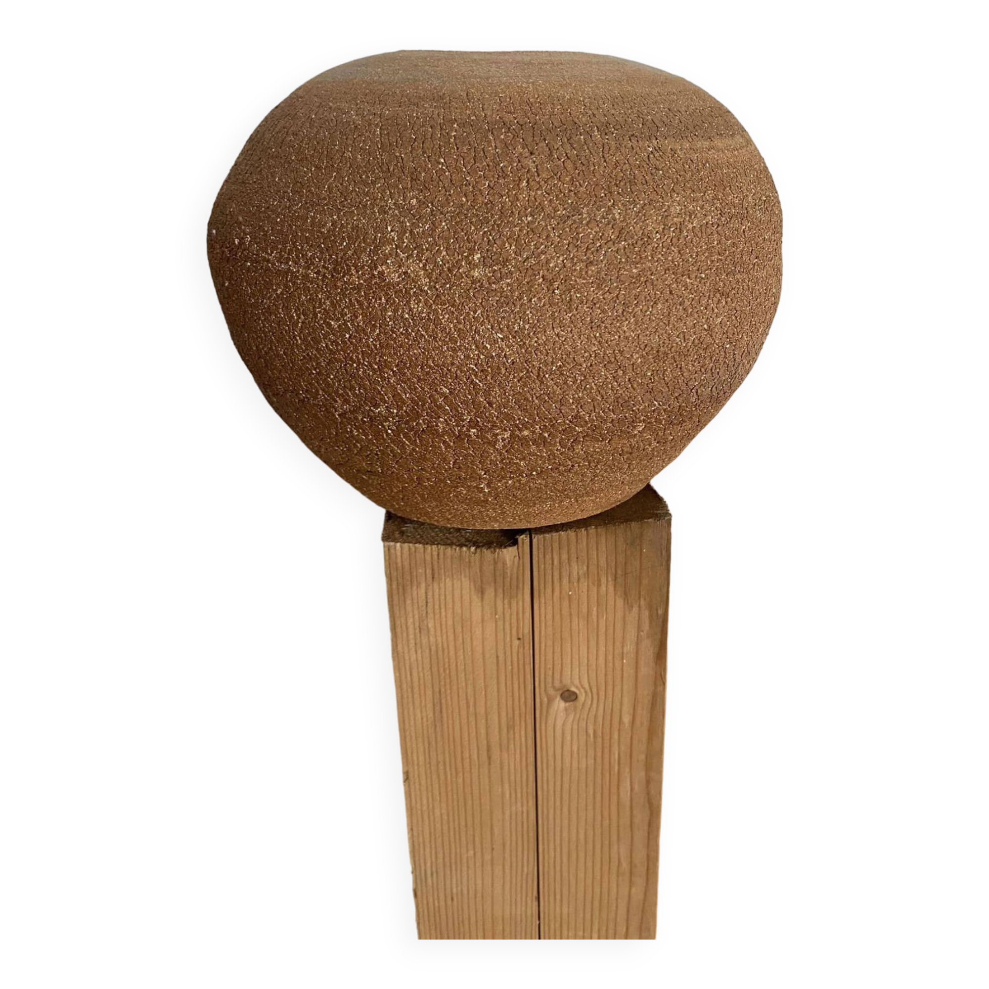 Vase boule terre cuite, couleur ocre