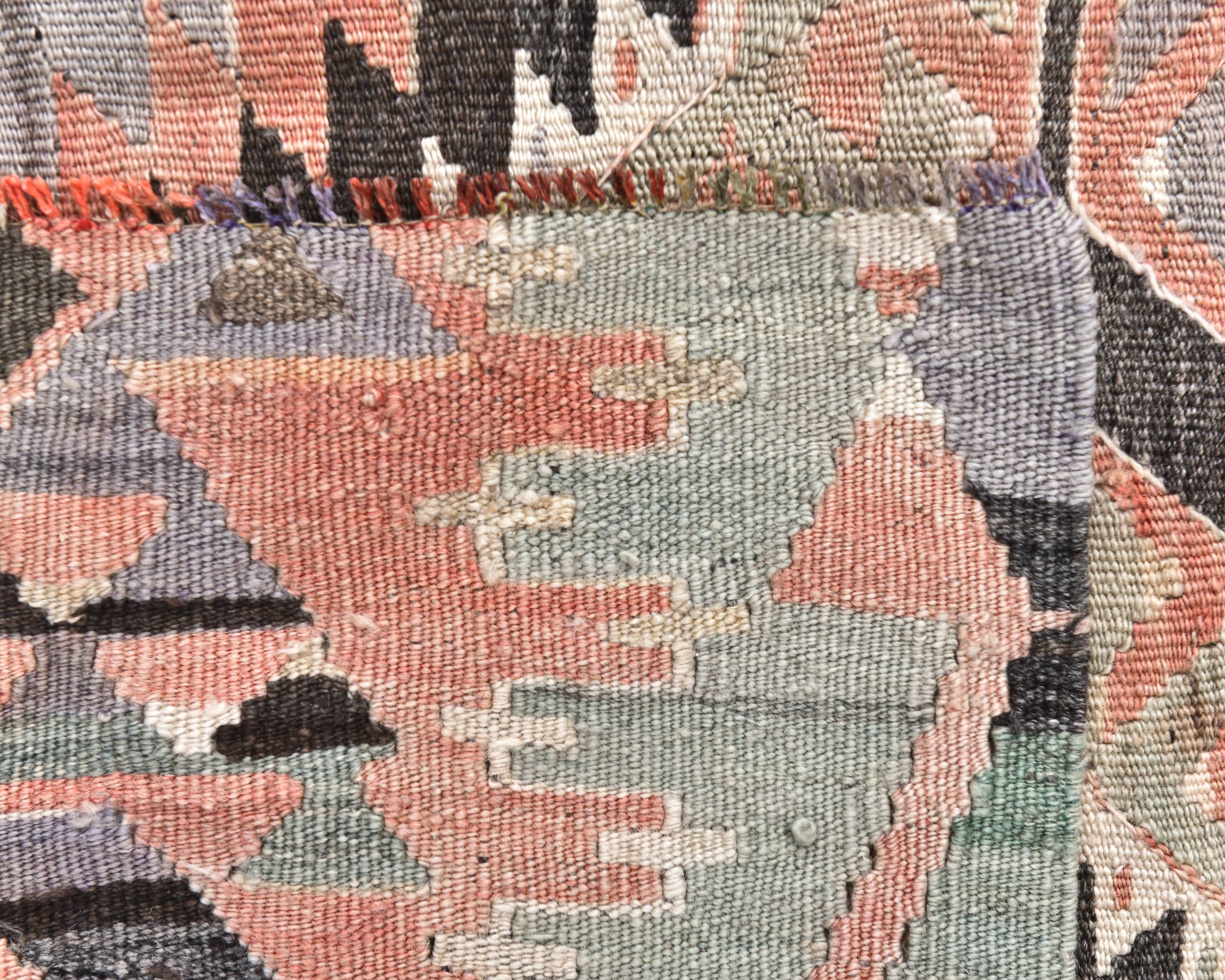 5x9 Red & Brown Tribal Kilim Rug 157x279Cm