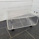 70s transparent plexiglass coffee table