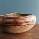 Plat légumier soupière en grès de Puisaye signé Jean-Pierre Prud’homme