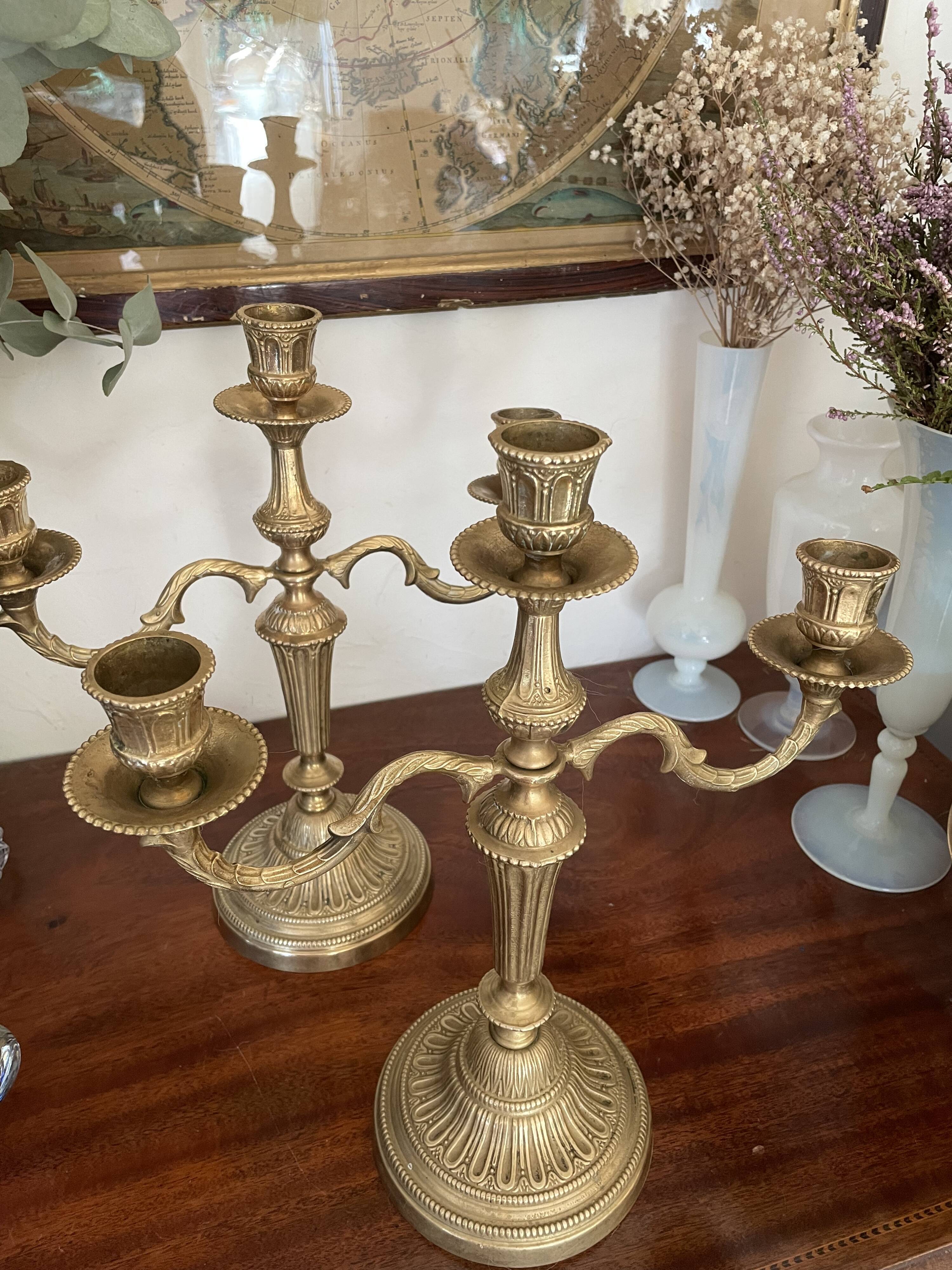 Old brass candlestick