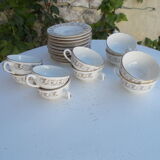Lot 10 cups + saucers sarreguemines