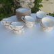 Lot of 10 Sarreguemines cups and saucers.