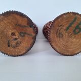 Candlestick / Vase in carved exotic wood