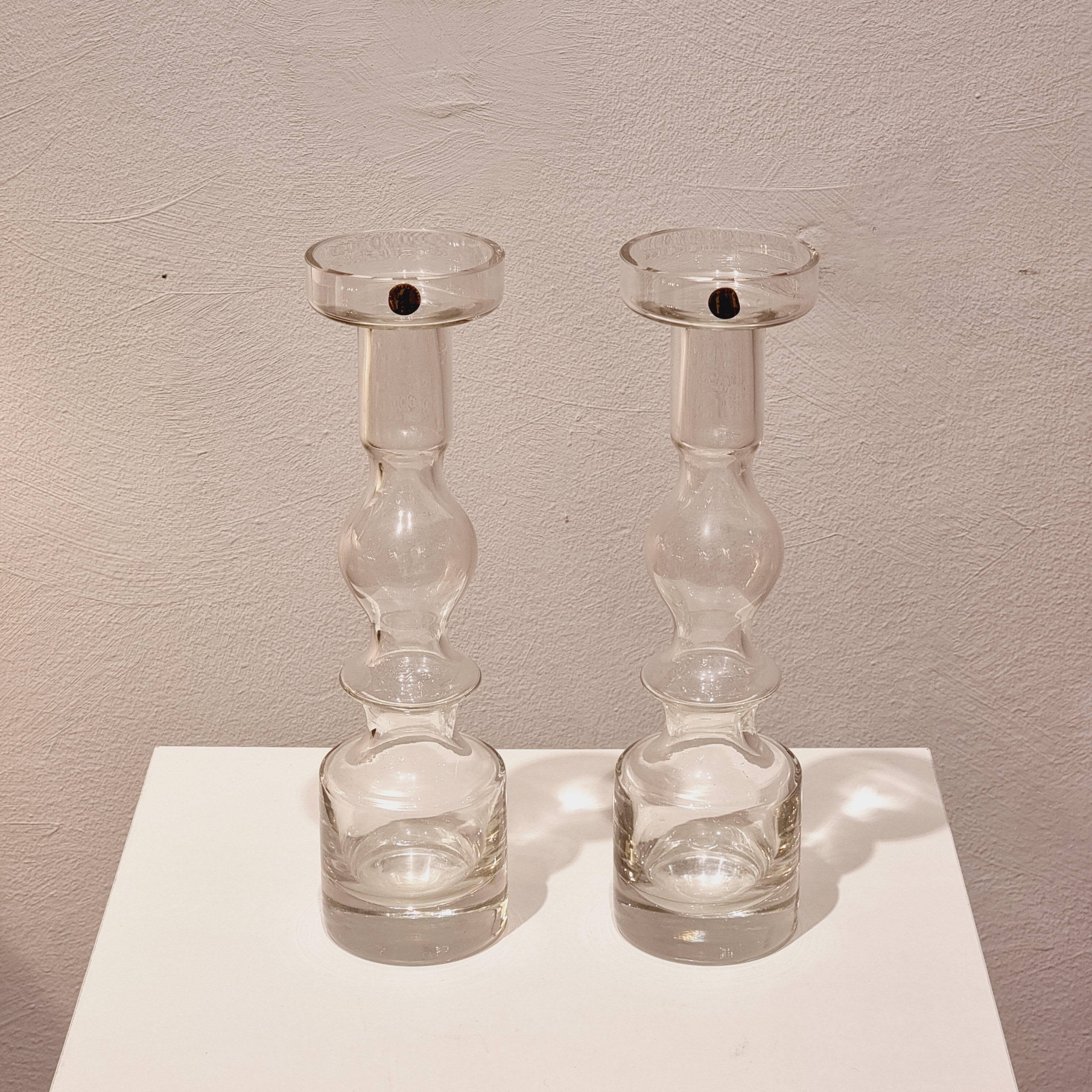 Vases/candles "Pompadour"/1945, Riihimäen Lasi, Scandinavian Modernity