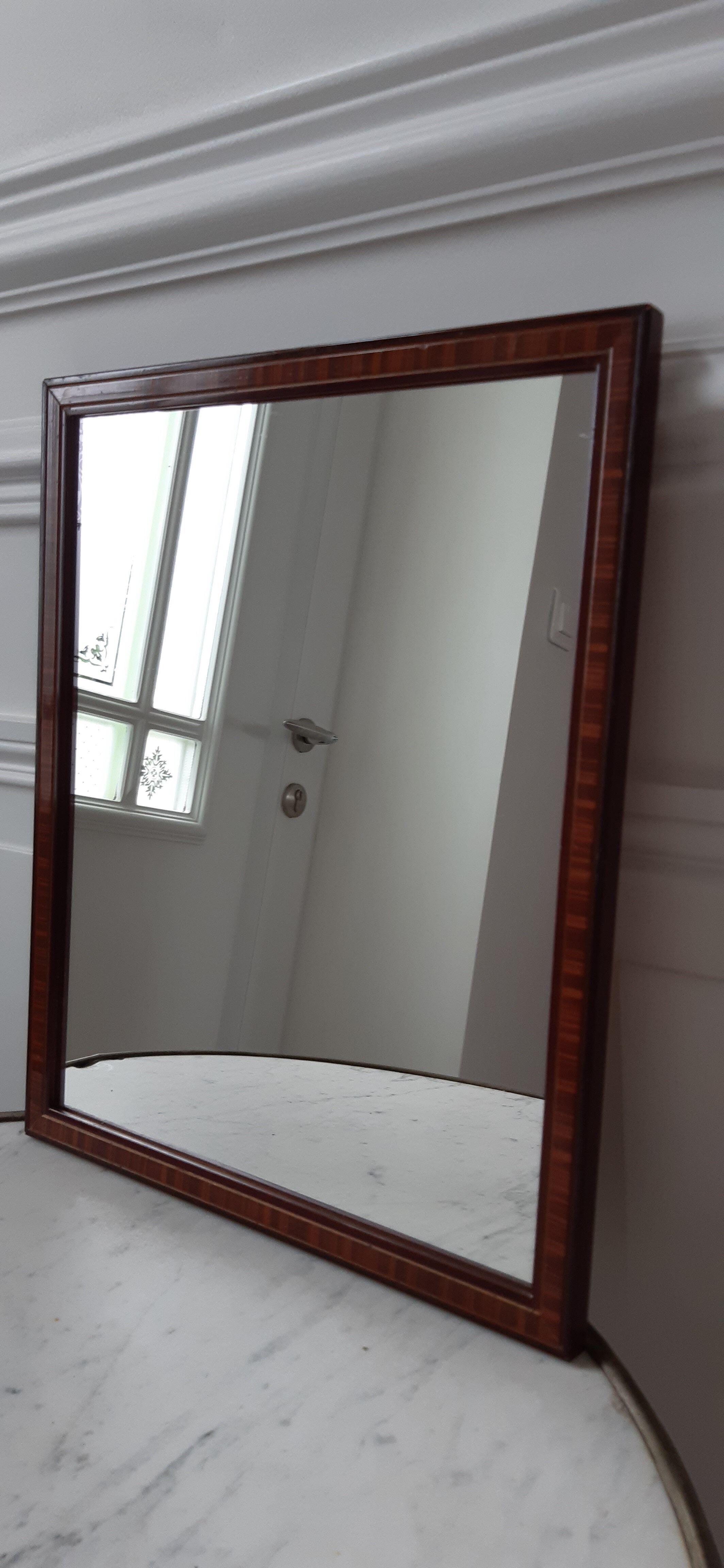 Mirror in wood and plaster painted art deco 30s