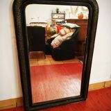 Louis Philippe black and gold mirror